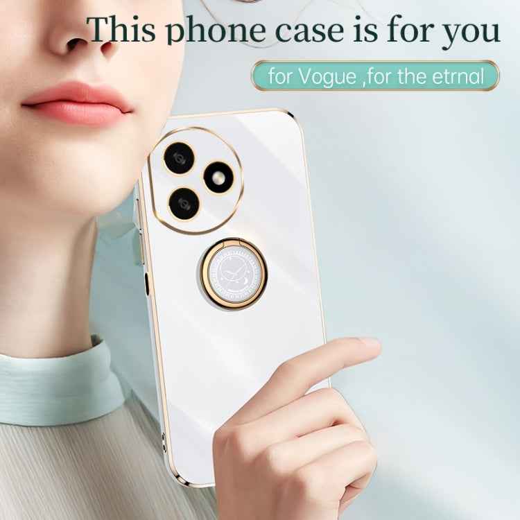 XINLI Straight Edge 6D Electroplate TPU Phone Case with Ring Holder