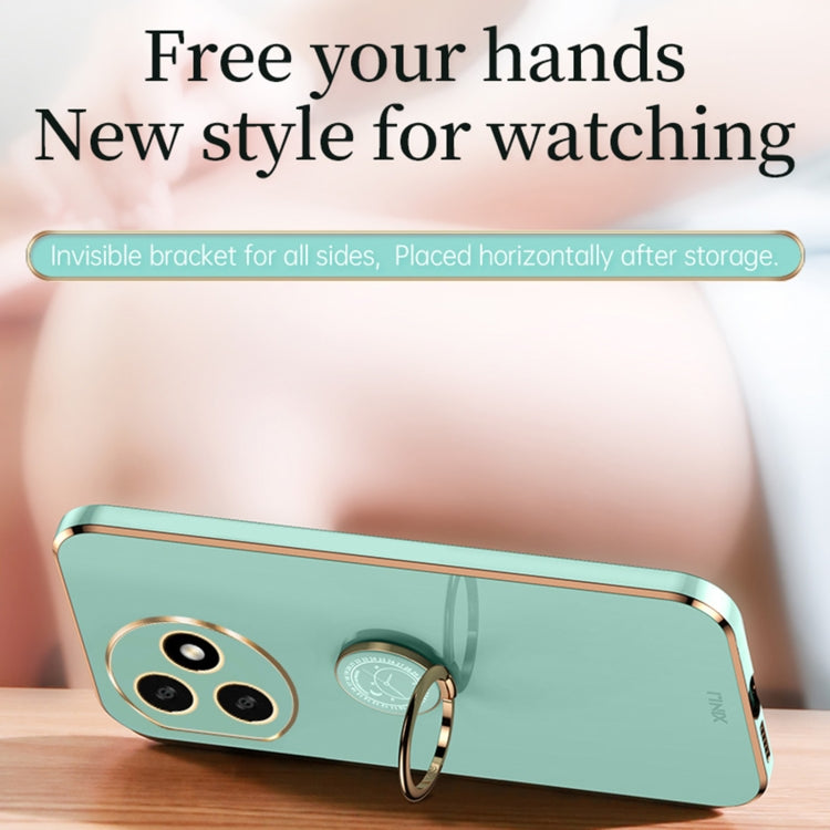 XINLI Straight Edge 6D Electroplate TPU Phone Case with Ring Holder