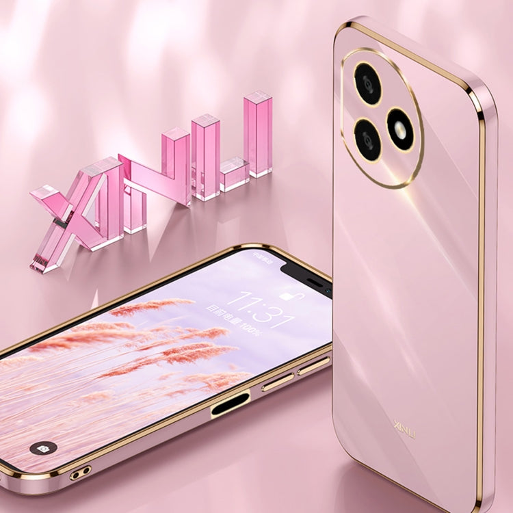 XINLI Straight Edge 6D Electroplate TPU Phone Case with Ring Holder