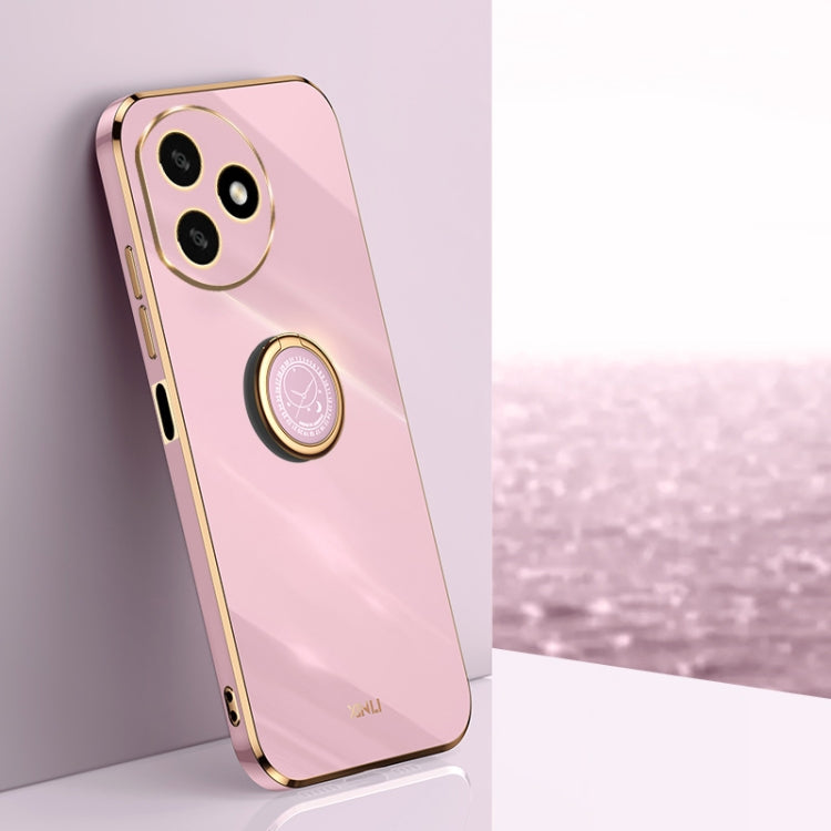 XINLI Straight Edge 6D Electroplate TPU Phone Case with Ring Holder