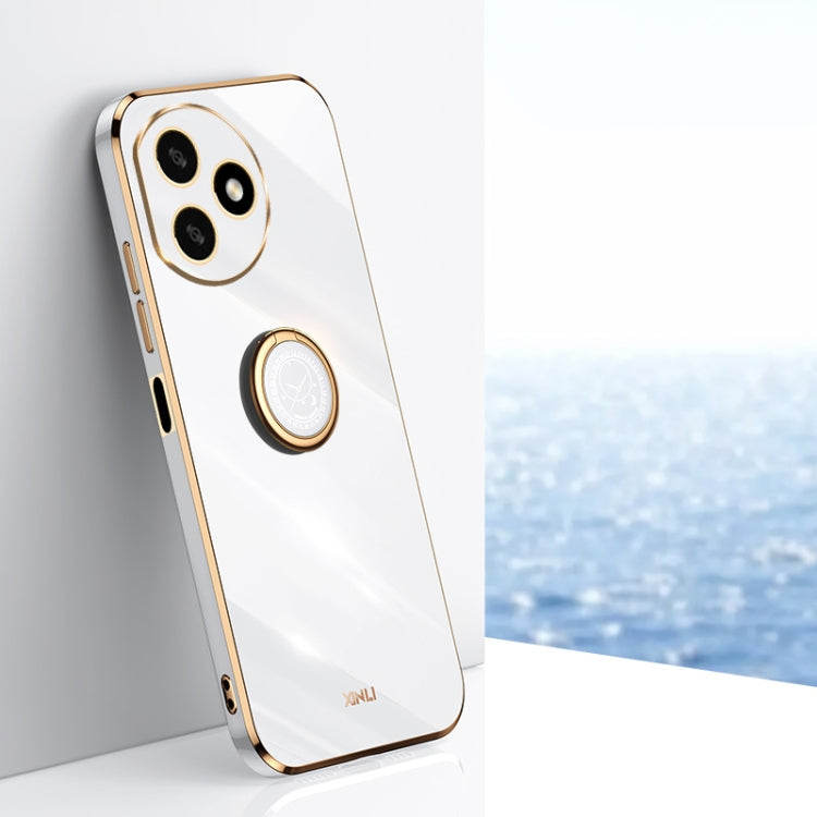 XINLI Straight Edge 6D Electroplate TPU Phone Case with Ring Holder, For Honor 100, For Honor X50i+ 5G, For Honor Play 50 Plus 5G, For Honor 90 Pro, For Honor 90, For Honor X50i 5G