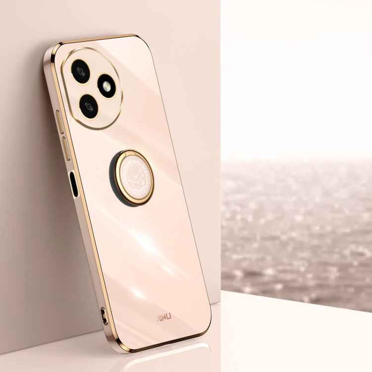 XINLI Straight Edge 6D Electroplate TPU Phone Case with Ring Holder