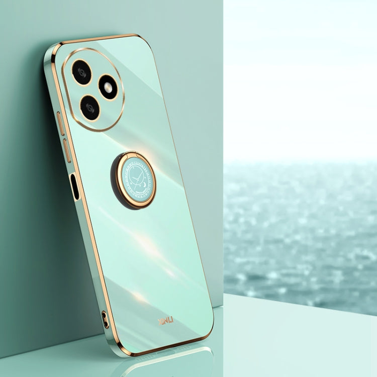 XINLI Straight Edge 6D Electroplate TPU Phone Case with Ring Holder