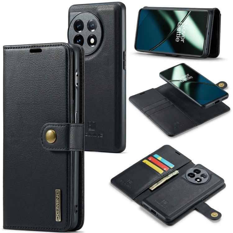 DG.MING Crazy Horse Texture Detachable Magnetic Leather Case, For OnePlus 15, For OnePlus 12, For OnePlus 11