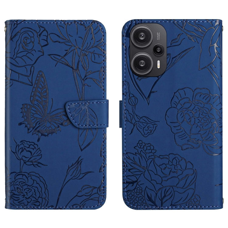 Skin Feel Butterfly Embossed Flip Leather Phone Case, For Xiaomi Poco F5, For Xiaomi Poco F5 Pro, For Xiaomi Redmi Note 12S