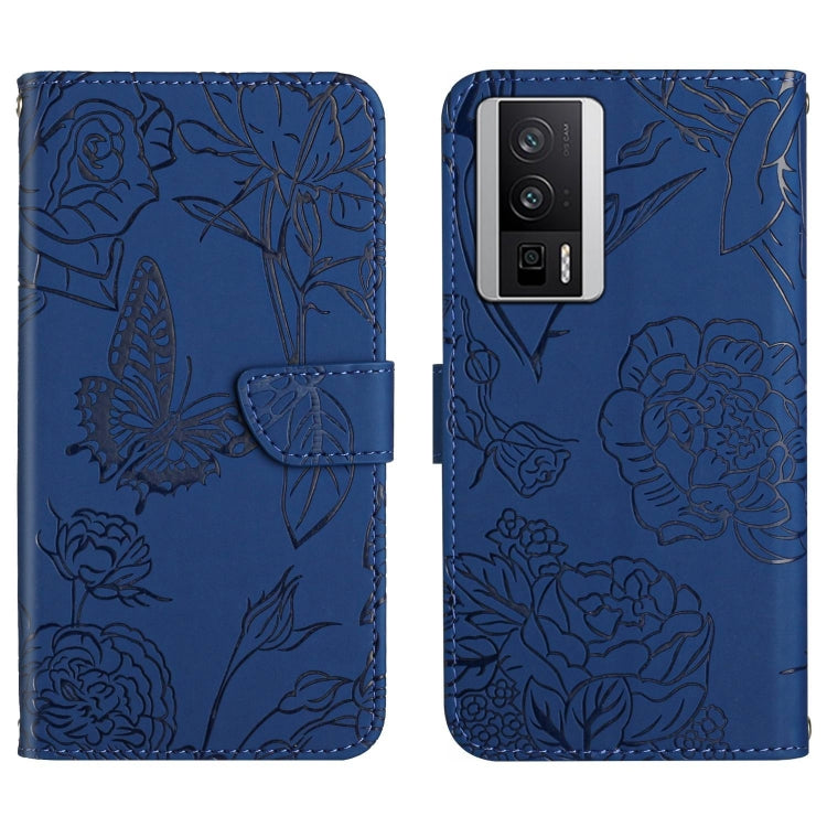 Skin Feel Butterfly Embossed Flip Leather Phone Case, For Xiaomi Poco F5, For Xiaomi Poco F5 Pro, For Xiaomi Redmi Note 12S