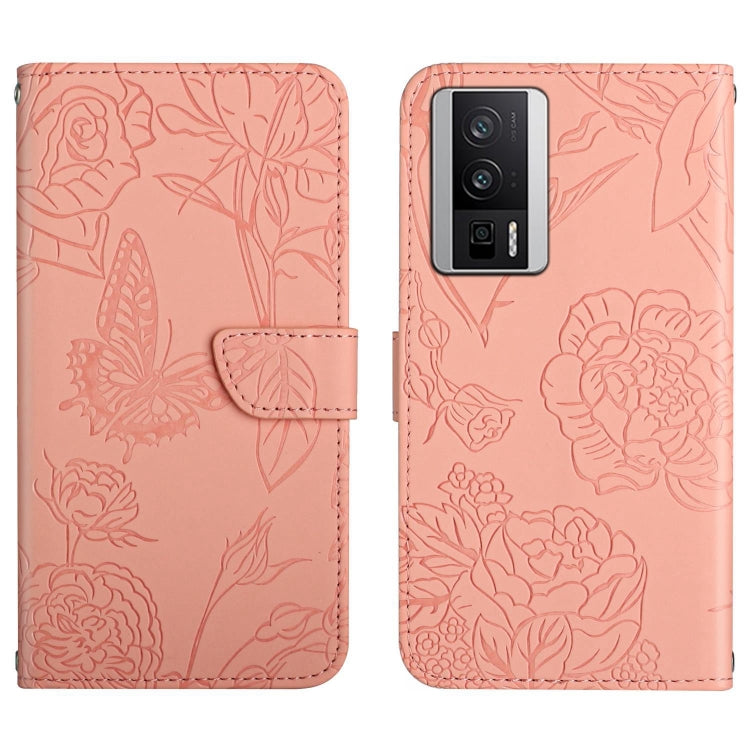 Skin Feel Butterfly Embossed Flip Leather Phone Case, For Xiaomi Poco F5, For Xiaomi Poco F5 Pro, For Xiaomi Redmi Note 12S