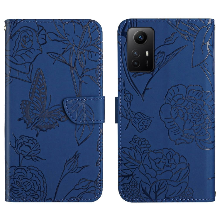 Skin Feel Butterfly Embossed Flip Leather Phone Case, For Xiaomi Poco F5, For Xiaomi Poco F5 Pro, For Xiaomi Redmi Note 12S