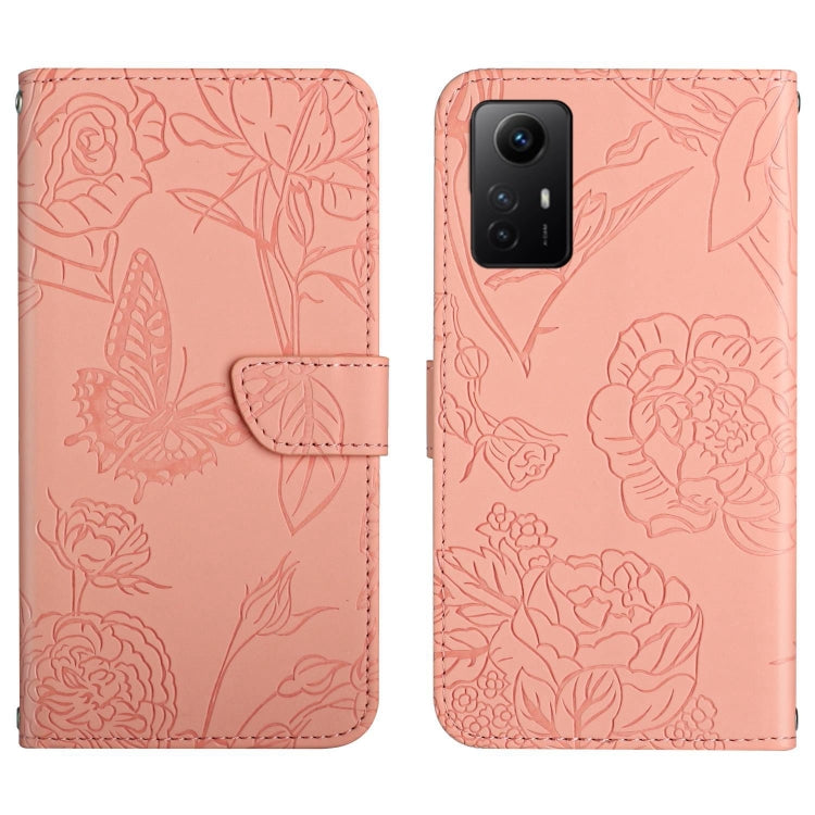 Skin Feel Butterfly Embossed Flip Leather Phone Case, For Xiaomi Poco F5, For Xiaomi Poco F5 Pro, For Xiaomi Redmi Note 12S