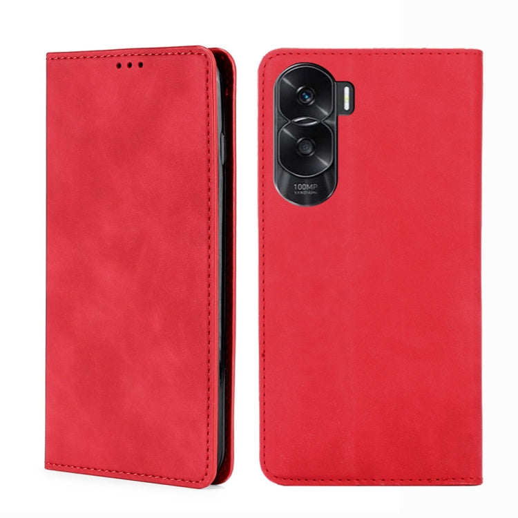 Skin Feel Magnetic Leather Phone Case, For Honor X50i 5G / 9 Lite