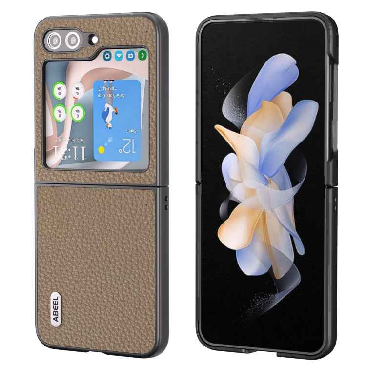 ABEEL Genuine Leather Litchi Texture Phone Case, For Samsung Galaxy Z Flip6 / Flip7 FE, For Samsung Galaxy Z Fold6, For Samsung Galaxy S24 Ultra 5G, For Samsung Galaxy S23 FE 5G, For Samsung Galaxy Z Fold5, For Samsung Galaxy Z Flip5
