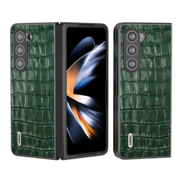 ABEEL Crocodile Texture Genuine Leather Phone Case, For Samsung Galaxy Z Flip6 / Flip7 FE, For Samsung Galaxy Z Fold6, For Samsung Galaxy A05, For Samsung Galaxy S23 FE 5G, For Samsung Galaxy Z Fold5, For Samsung Galaxy Z Flip5