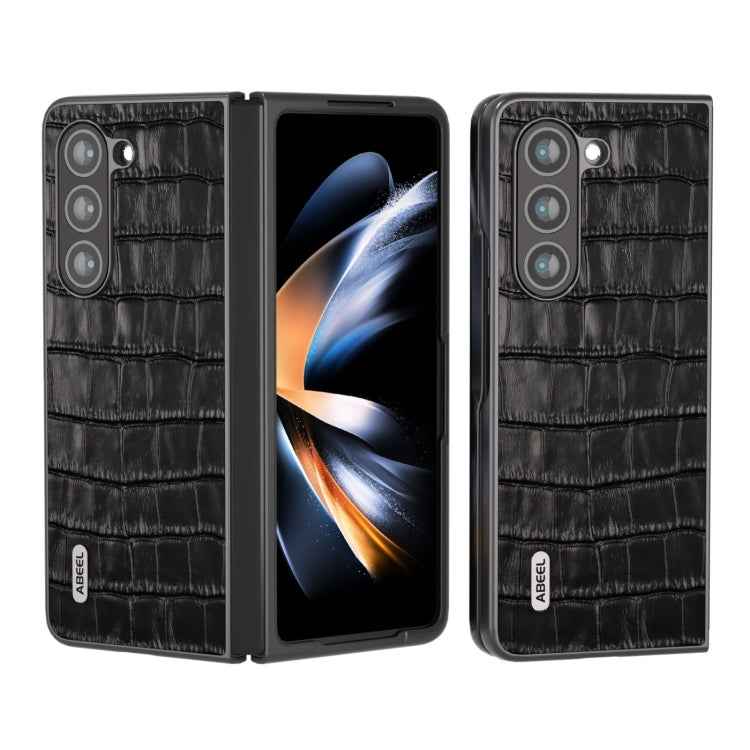 ABEEL Crocodile Texture Genuine Leather Phone Case, For Samsung Galaxy Z Flip6 / Flip7 FE, For Samsung Galaxy Z Fold6, For Samsung Galaxy A05, For Samsung Galaxy S23 FE 5G, For Samsung Galaxy Z Fold5, For Samsung Galaxy Z Flip5