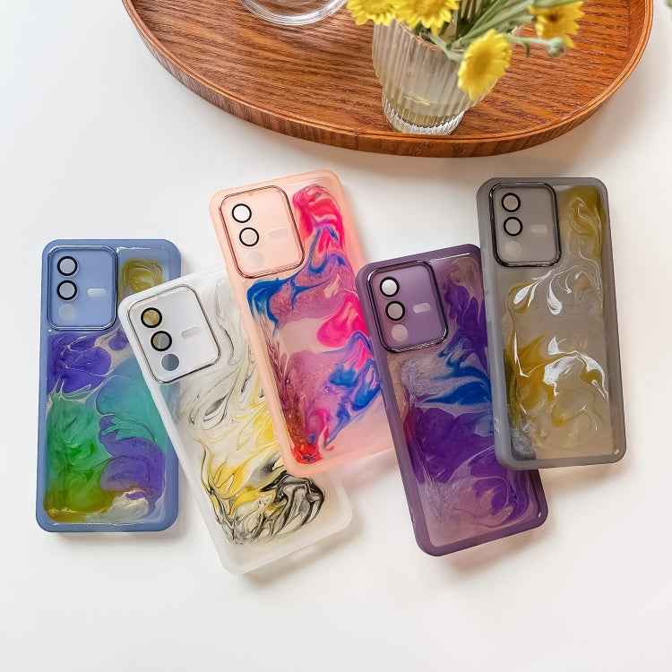 Oil Painting Electroplating TPU Phone Case, For vivo S12, For vivo S12 Pro, For vivo iQOO 11