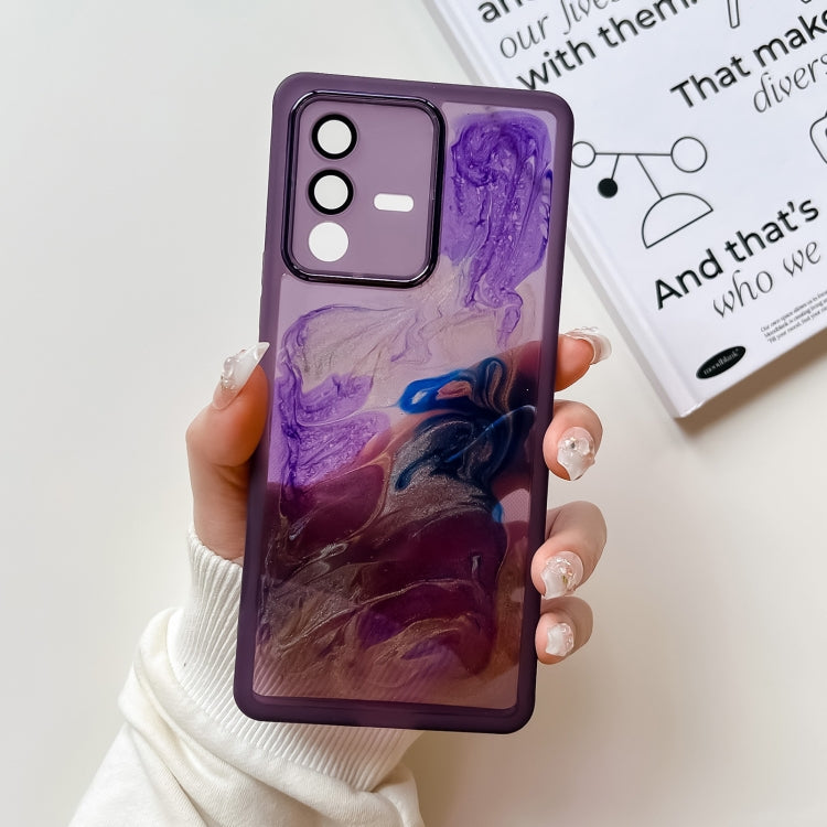 Oil Painting Electroplating TPU Phone Case, For vivo S12, For vivo S12 Pro, For vivo iQOO 11