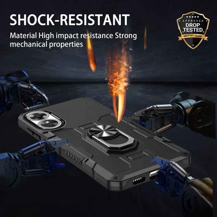 Ring Holder Armor Hybrid Phone Case, For OPPO A17