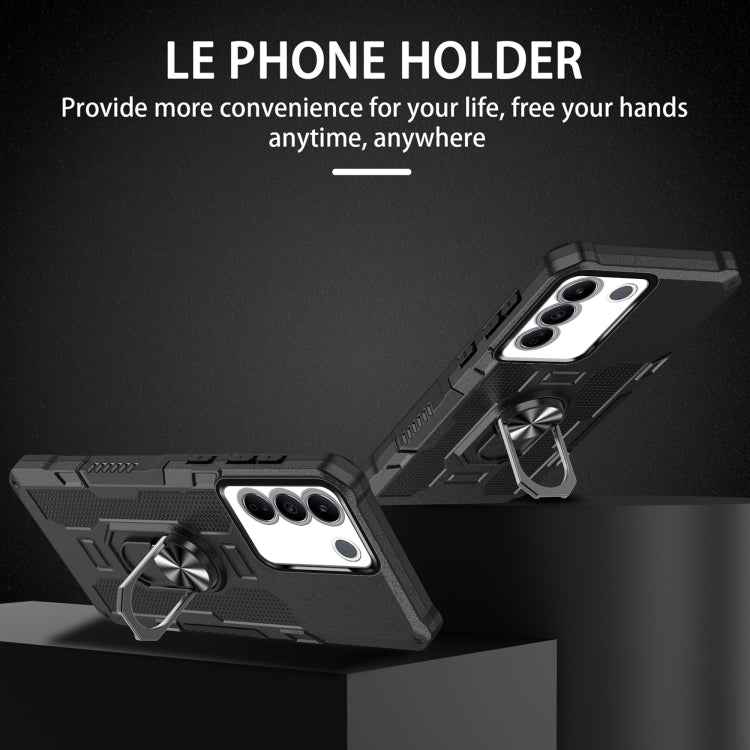 Ring Holder Armor Hybrid Phone Case, For vivo V27e, For vivo Y02, For vivo V27