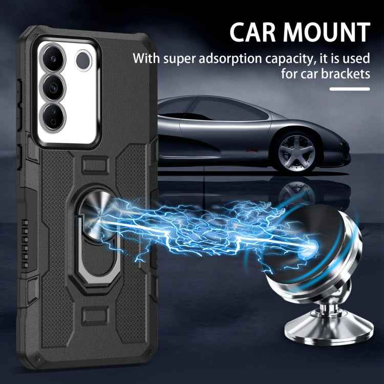 Ring Holder Armor Hybrid Phone Case, For vivo V27e, For vivo Y02, For vivo V27