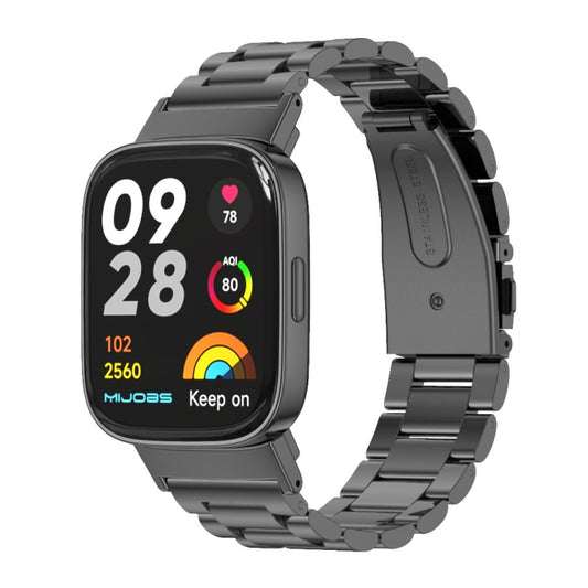Mijobs Three-Bead Metal Stainless Steel Watch Band