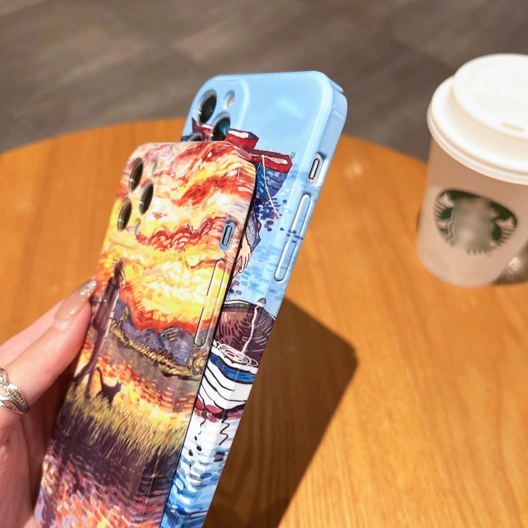 Oil Painting Pattern Glossy PC Phone Case, For iPhone X / XS, For iPhone XR, For iPhone XS Max, For iPhone 8 Plus / 7 Plus