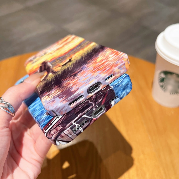 Oil Painting Pattern Glossy PC Phone Case, For iPhone X / XS, For iPhone XR, For iPhone XS Max, For iPhone 8 Plus / 7 Plus