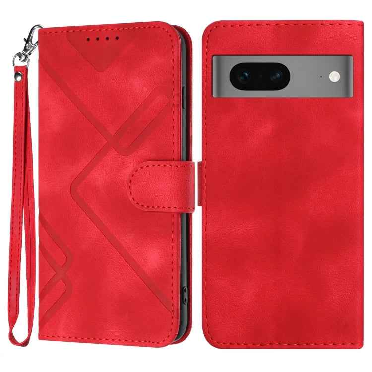 Line Pattern Skin Feel Leather Phone Case, For Google Pixel 7 5G, For Google Pixel 6a