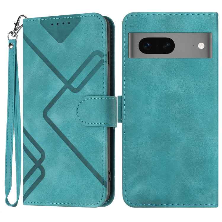 Line Pattern Skin Feel Leather Phone Case, For Google Pixel 7 5G, For Google Pixel 6a
