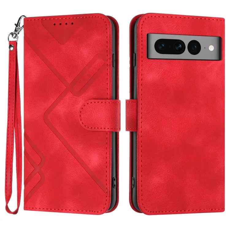 Line Pattern Skin Feel Leather Phone Case, For Google Pixel 10a, For Google Pixel 10 Pro XL, For Google Pixel 10 / Pixel 10 Pro, For Google Pixel 9a, For Google Pixel 9 Pro, For Google Pixel 9, For Google Pixel 8a, For Google Pixel 7 Pro 5G