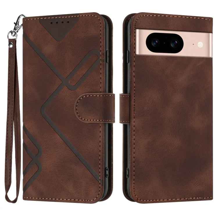 Line Pattern Skin Feel Leather Phone Case, For Google Pixel 10a, For Google Pixel 10 Pro XL, For Google Pixel 10 / Pixel 10 Pro, For Google Pixel 9a, For Google Pixel 9 Pro, For Google Pixel 9, For Google Pixel 8a, For Google Pixel 7 Pro 5G