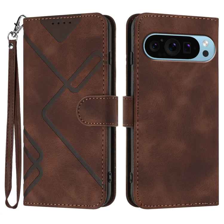 Line Pattern Skin Feel Leather Phone Case, For Google Pixel 10a, For Google Pixel 10 Pro XL, For Google Pixel 10 / Pixel 10 Pro, For Google Pixel 9a, For Google Pixel 9 Pro, For Google Pixel 9, For Google Pixel 8a, For Google Pixel 7 Pro 5G