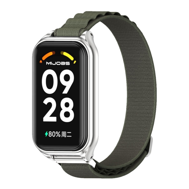 Mijobs Metal Shell Nylon Breathable Watch Band, For Xiaomi Smart Band 8 Active / Redmi Band 2