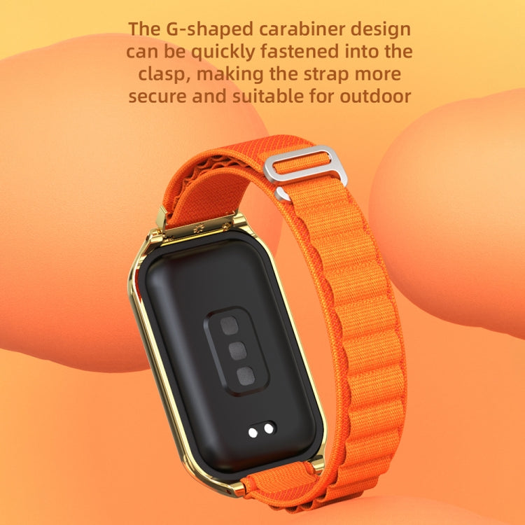 Mijobs Metal Shell Nylon Breathable Watch Band, For Xiaomi Smart Band 8 Active / Redmi Band 2