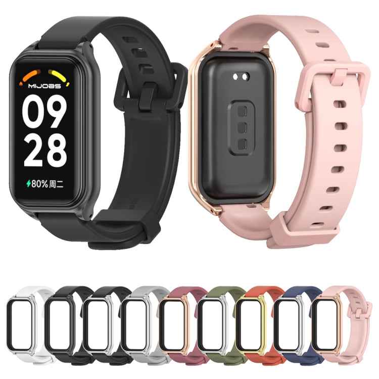 Mijobs Metal Shell Silicone Watch Band