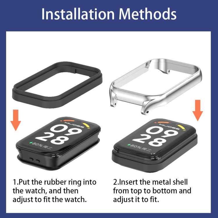 Mijobs Metal Shell Silicone Watch Band