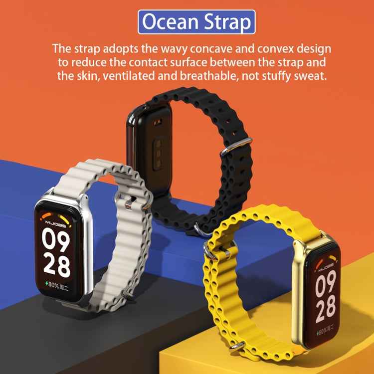 Mijobs Metal Shell Ocean Silicone Watch Band