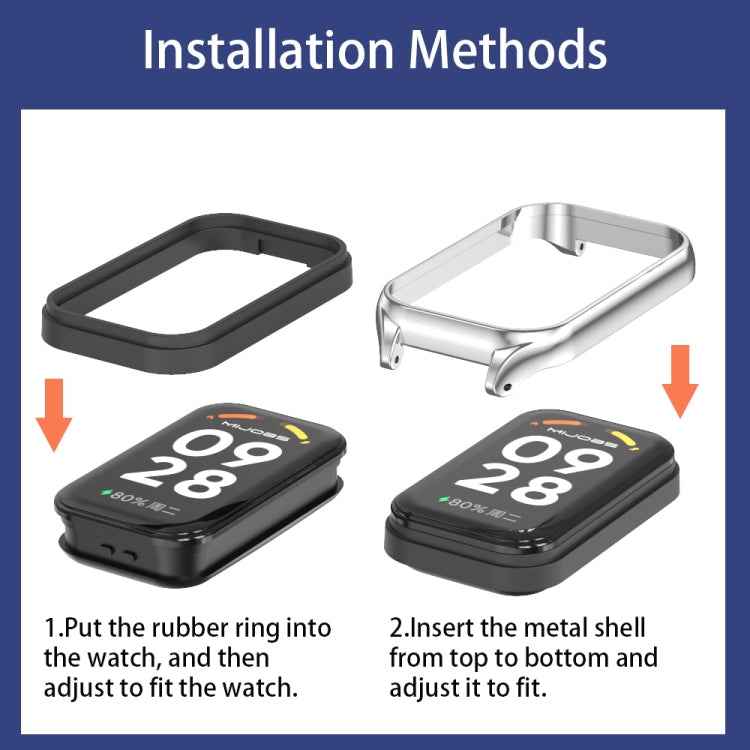 Mijobs Metal Shell Ocean Silicone Watch Band