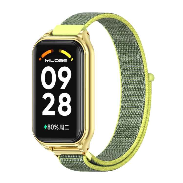 Mijobs Metal Shell Breathable Nylon Loop Watch Band, For Xiaomi Smart Band 8 Active / Redmi Band 2