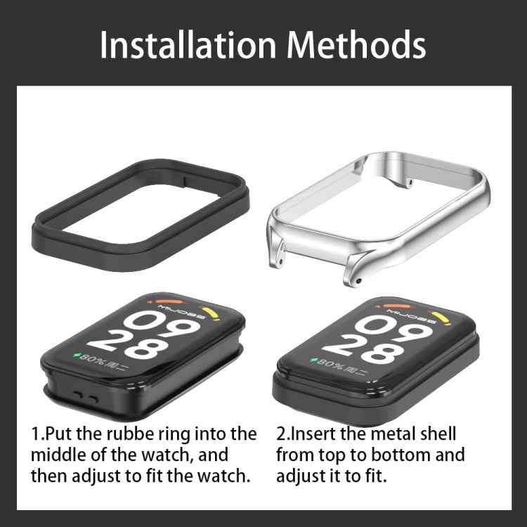 Mijobs Metal Shell + Three-Bead Stainless Steel Watch Band