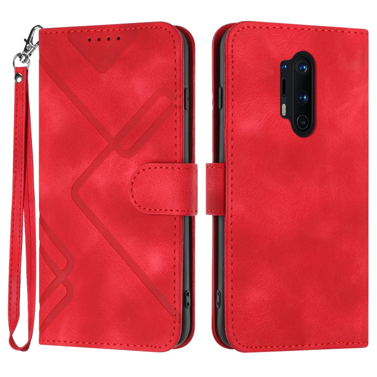 Line Pattern Skin Feel Leather Phone Case, For OnePlus 9 Pro, For OnePlus 9, For OnePlus 8 Pro