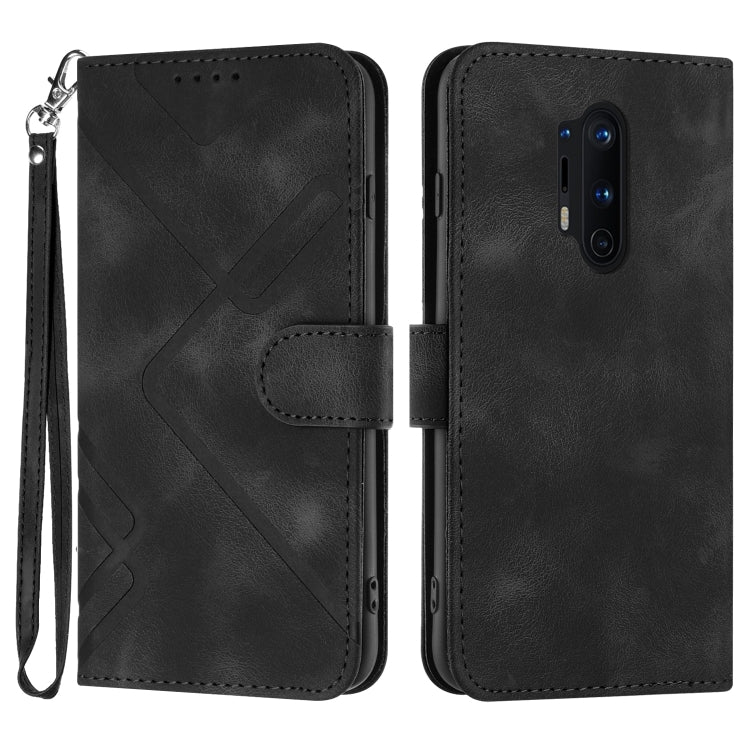 Line Pattern Skin Feel Leather Phone Case, For OnePlus 9 Pro, For OnePlus 9, For OnePlus 8 Pro