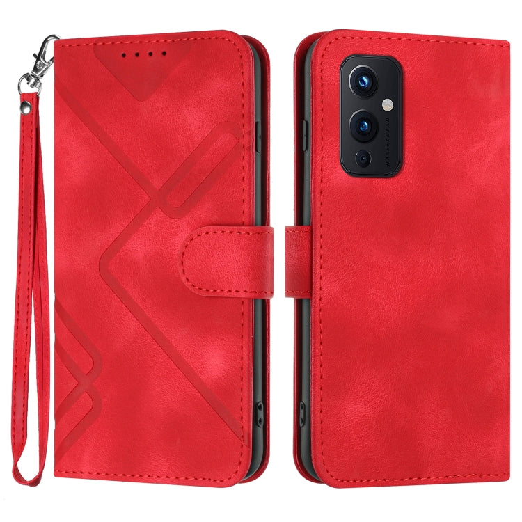 Line Pattern Skin Feel Leather Phone Case, For OnePlus 9 Pro, For OnePlus 9, For OnePlus 8 Pro