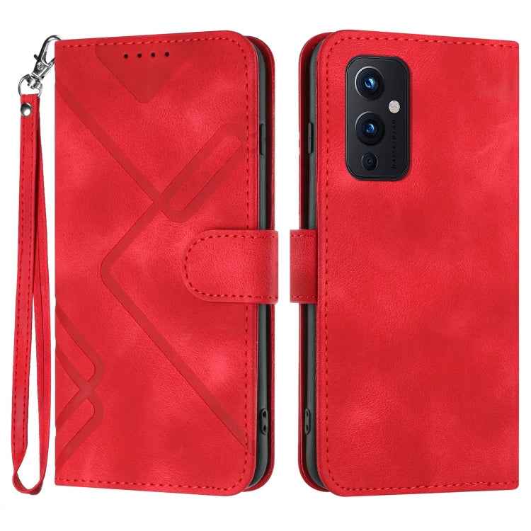 Line Pattern Skin Feel Leather Phone Case, For OnePlus 9 Pro, For OnePlus 9, For OnePlus 8 Pro