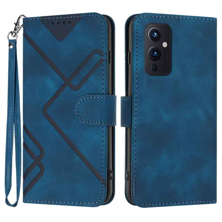 Line Pattern Skin Feel Leather Phone Case, For OnePlus 9 Pro, For OnePlus 9, For OnePlus 8 Pro