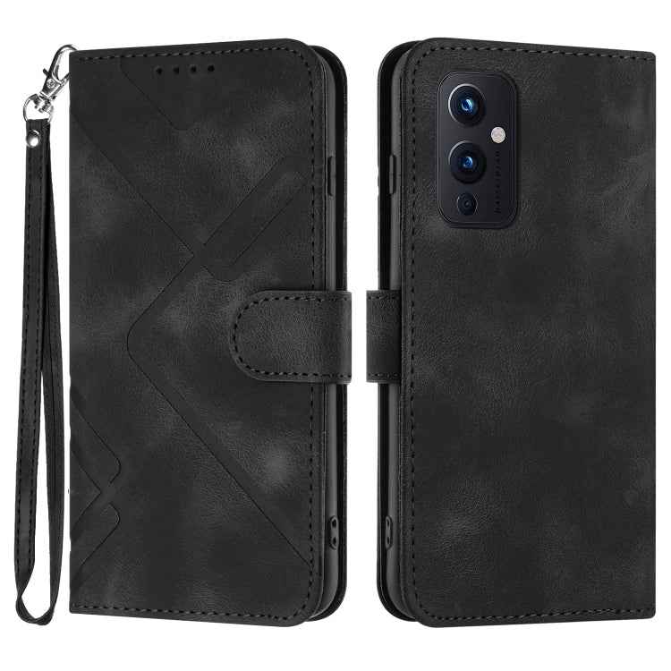 Line Pattern Skin Feel Leather Phone Case, For OnePlus 9 Pro, For OnePlus 9, For OnePlus 8 Pro
