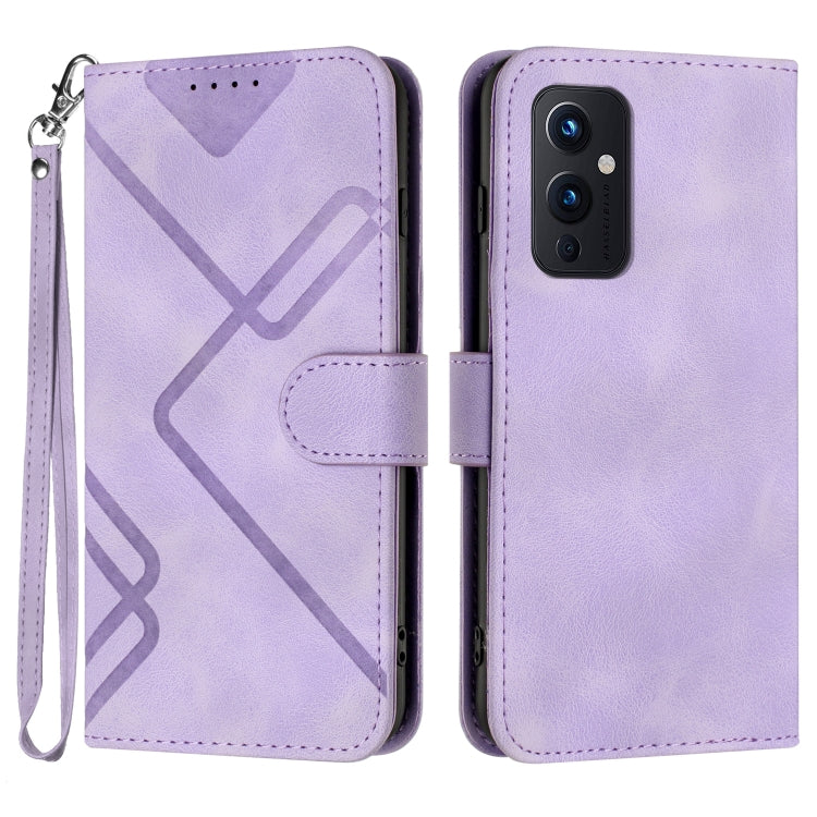 Line Pattern Skin Feel Leather Phone Case, For OnePlus 9 Pro, For OnePlus 9, For OnePlus 8 Pro