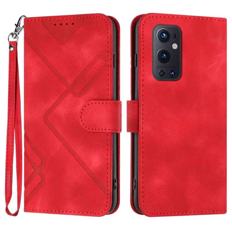 Line Pattern Skin Feel Leather Phone Case, For OnePlus 9 Pro, For OnePlus 9, For OnePlus 8 Pro