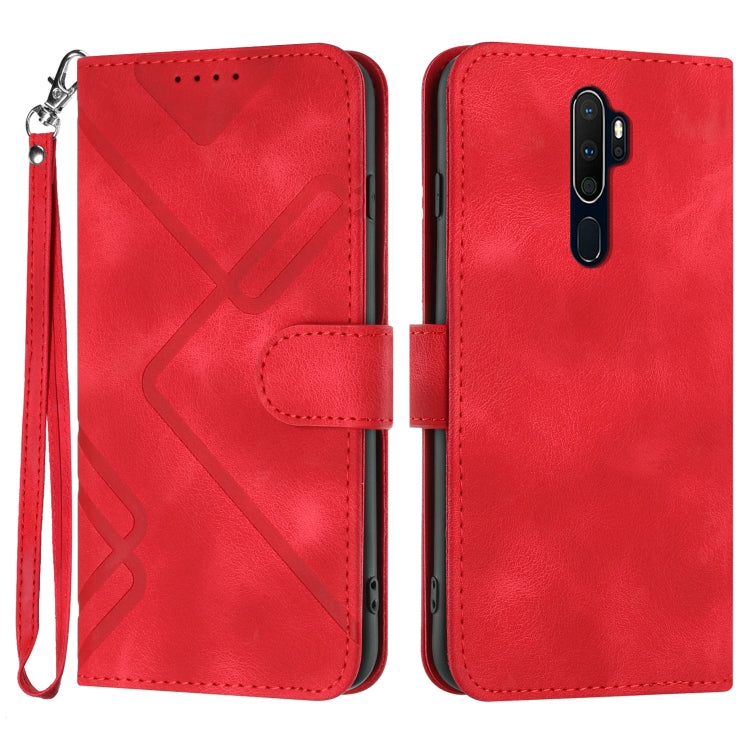 Line Pattern Skin Feel Leather Phone Case, For OPPO A74 5G/A93 5G/A54 5G, For OPPO Reno5 4G / 5G / Find X3 Lite, For OPPO A15 / A15s, For OPPO A53s / A32 / A53, For OPPO A52 / A72 / A92, For OPPO A9 2020/A5 2020
