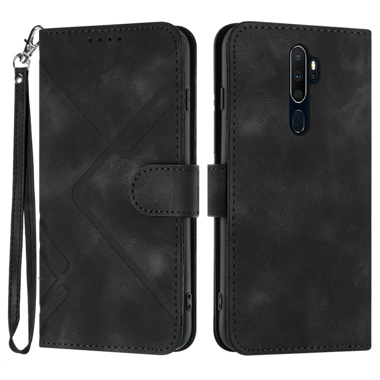 Line Pattern Skin Feel Leather Phone Case, For OPPO A74 5G/A93 5G/A54 5G, For OPPO Reno5 4G / 5G / Find X3 Lite, For OPPO A15 / A15s, For OPPO A53s / A32 / A53, For OPPO A52 / A72 / A92, For OPPO A9 2020/A5 2020