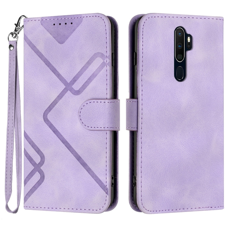 Line Pattern Skin Feel Leather Phone Case, For OPPO A74 5G/A93 5G/A54 5G, For OPPO Reno5 4G / 5G / Find X3 Lite, For OPPO A15 / A15s, For OPPO A53s / A32 / A53, For OPPO A52 / A72 / A92, For OPPO A9 2020/A5 2020