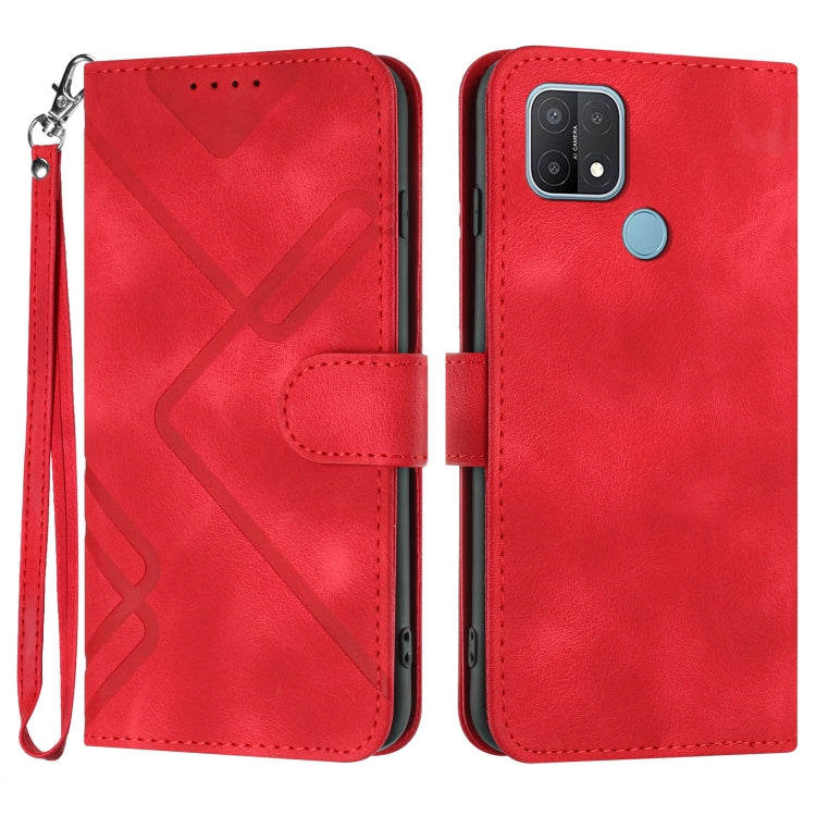 Line Pattern Skin Feel Leather Phone Case, For OPPO A74 5G/A93 5G/A54 5G, For OPPO Reno5 4G / 5G / Find X3 Lite, For OPPO A15 / A15s, For OPPO A53s / A32 / A53, For OPPO A52 / A72 / A92, For OPPO A9 2020/A5 2020